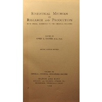 Statisical Methods in Research and Production with special reference to the Chemical Industry