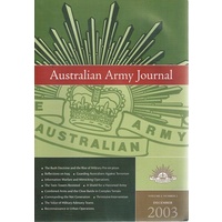 Australian Army Journal. Volume 1. Number 2. December 2003