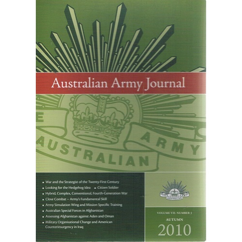 Australian Army Journal. Volume VII. Number 1