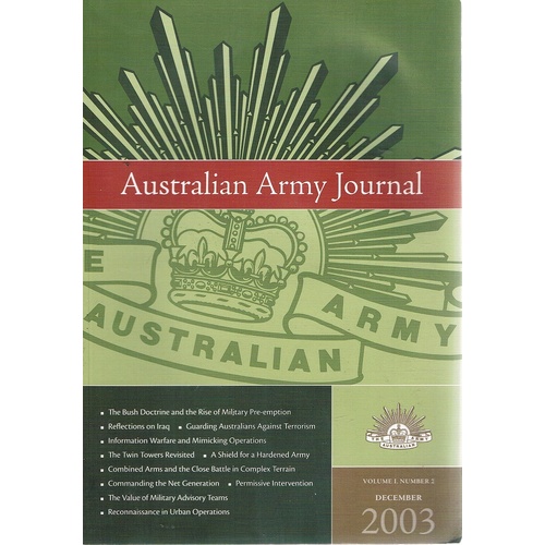 Australian Army Journal. Volume 1. Number 2. December 2003