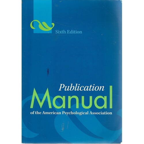 Publication Manual Of The American Psychological Association