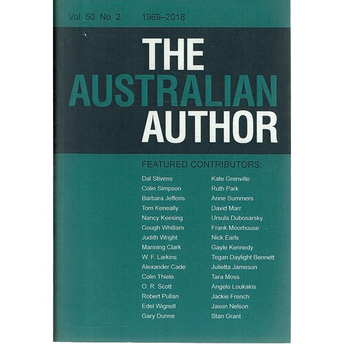 The Australian Author. 1969-2018. Vol. 50, No. 2